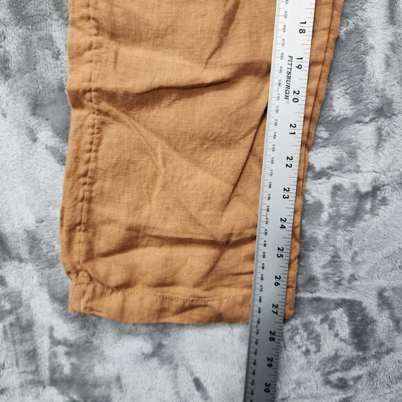 C&C California Pants Womens M Brown Linen Rope Belt High Rise Straight Casual - Picture 10 of 12